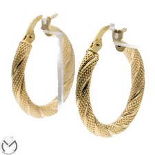 Orecchini oro giallo 18 kt 750 cerchio torchon -580/VE-