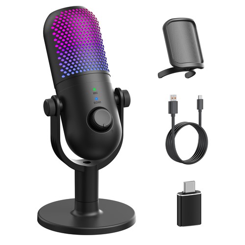 Usb microfono gaming rgb pc - microfono,