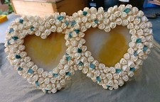 Cornice Per Foto Con Doppio Cuore Abbellito Da Piccole Rose Vintage