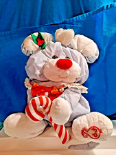 Vintage PUFFALUMP Christmas Mouse w/ Candy Cane Fisher Price Plush 1980's