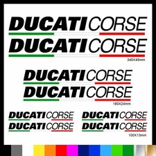 KIT DUCATI CORSE ADESIVI PRESPAZIATI + TRICOLORE CARENA CODONE SERBATOIO
