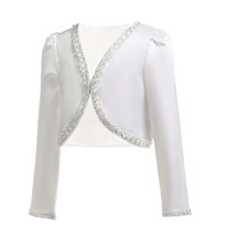 Coprispalle elegante bianco Cerimonia Comunione damigella bambina tg 11-12 anni