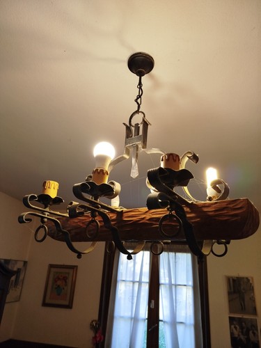 Lampadario ferro battuto - ferro,