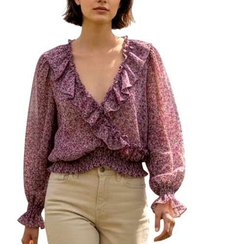 Blusa zara floreale cropped - blusa,