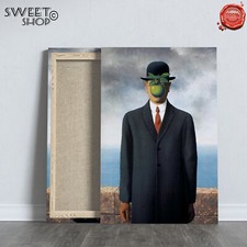 QUADRO IL FIGLIO DELL'UOMO René Magritte Stampa su Tela ALTA' QUALITA' ARTE 