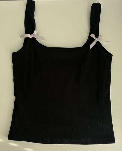 Canotta nera estetica coquette - canotta,