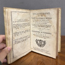 Decamerone di Giovanni Boccaccio -Edizione Veneziana Riveduta- 1762 libro antico