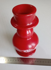 VASO ROSSO IN VETRO E DECORO