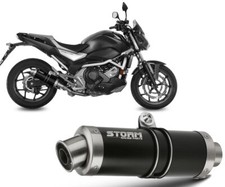 Terminale Scarico Storm by Mivv Gp Nero acciaio Honda Nc 750 S / X 2016 > 2023