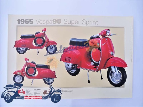 Poster vintage vespa - vespa, 90
