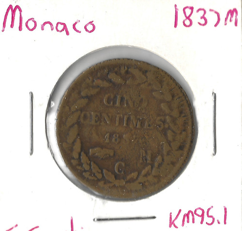 Moneta monaco centimetri - 5,