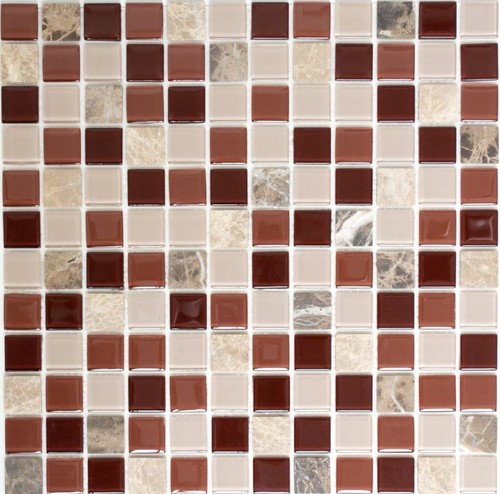 Mosaico mattone vetro pietra - mattone,