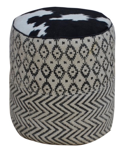 Black white patterned round - black,