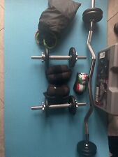 Set Palestra Con Manubri, Bilanciere, Cavigliere, Fasce Mani, Tappeto