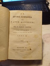 libro antico LA DIVINA COMMEDIA TOMO 3 paradiso POMPEO VENTURINI 1815 BASSANO