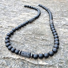 Collana uomo nera onice pietra
