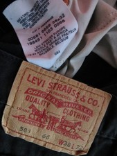 Pantaloni jeans Levi's 581, W 38/L 32, neri! Gabardine pantaloni estivi in tessuto, CULT!