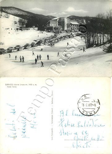 Cartolina subiaco sciatori - cartolina, di