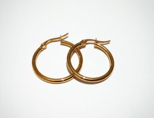 1 coppia  basi orecchini cerchio in acciaio inox colore oro 25mm bijoux