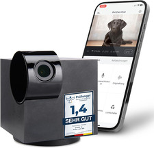 ® Cam 360° Telecamera per Animali Domestici Telecamera per Cani Con App [SENZA A
