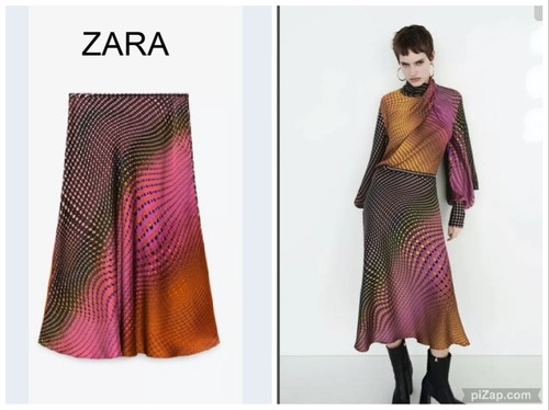 Gonna midi zara multi pois - zara,