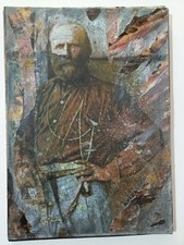 Corde Giuseppe Garibaldi Pop Art Quadro 21,5X19 Cm Acrilico Carta Opera Unica 