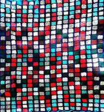 tappeto vintage in lana anni 60 lavorazione a maglia stoffa patchwork