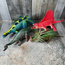 Lotto di 4 dinosauri vintage DOR MEI Hong Kong plastica/gomma