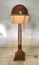 LAMPADA TERRA RATTAN MIDOLLINO FUNZIONANTE 1980 DESIGN VINTAGE PIANTANA LAMP
