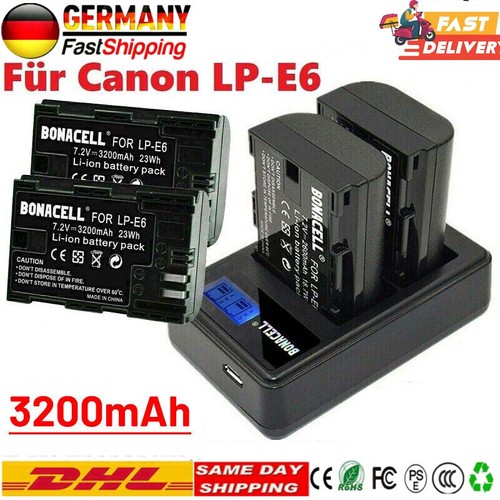 E6n batteria per - 2x, lp-e6n