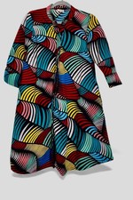 ZURI KENYA ABITO GEOMETRICO SCHIZZO ASTRATTO TAGLIA XS