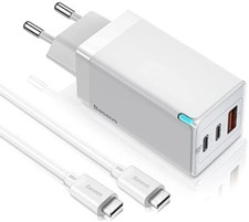 Baseus 65W GaN5 caricatore USB C 3 porte QC4.0 alimentatore per Samsung iPhone Macbook