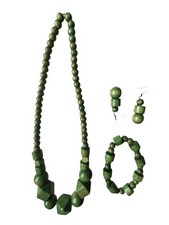 Parure vintage legno, collana