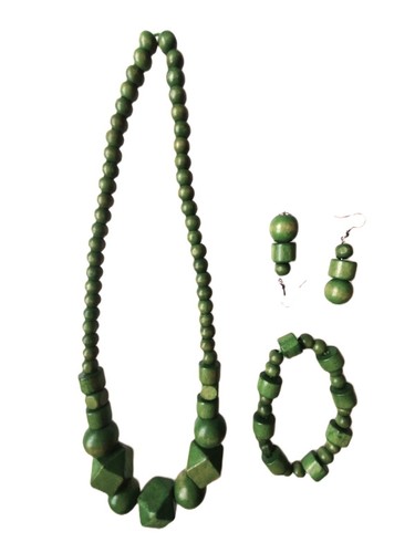 Parure vintage legno collana - parure,