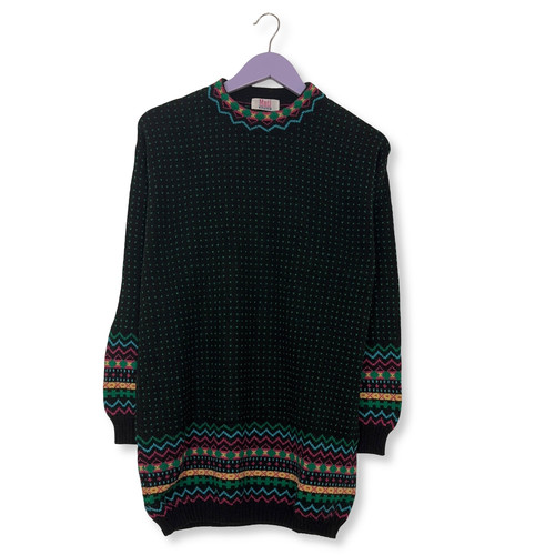 Maglione vintage nero pois - maglione,