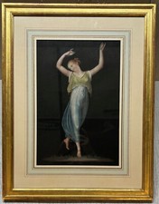 Antico dipinto a guazzo donna