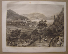 Gravure de COMO 1848 Côme