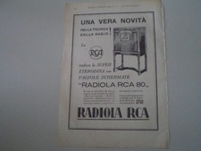 advertising Pubblicità 1931 RADIO RADIOLA RCA 80