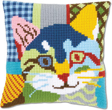Kit Cuscino Punto Croce Gatto