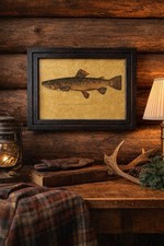 Vintage Style Brown Trout Fish