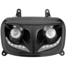 MASCHERA FARO NERO BANDE LED