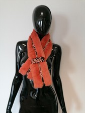 Sciarpa Coprispalle Stole in Vera Pelliccia Lapin, Rosa, Nuovo