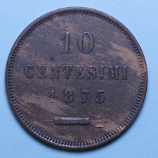 SAN MARINO 10 CENTESIMI 1875