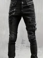Jeans biker strappati slim fit