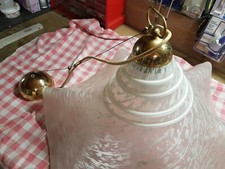 Grande Lampadario Fazzoletto Vintage Vetro Murano Bianco Perfetto diametro 58 cm