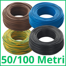 Filo cavo elettrico corrente cordina unipolare da 6 mm bobina matassa 50/100 Mt