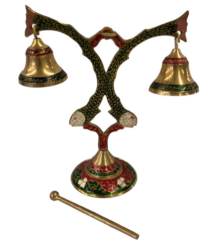 Doppia campana gong ottone - in,