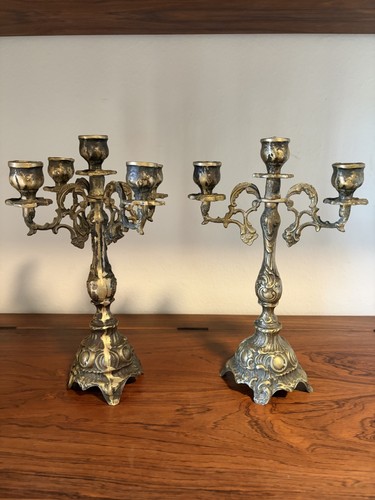 Candelabri vintage ottone set