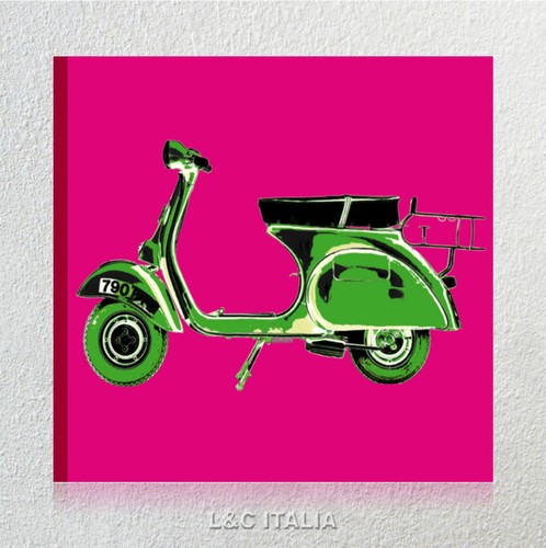 Vespa verde quadro tela - verde,