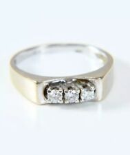 Anello oro Bianco 18 kt  2 Con 3 Diamanti Per Circa 0.18 Carati